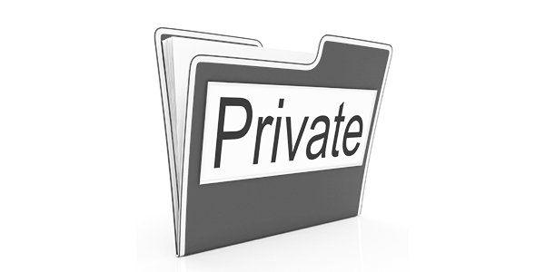 A file folder with the word "Private" on the front