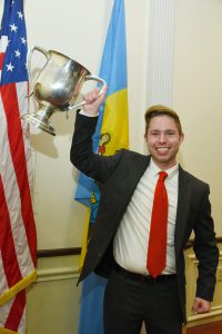 James Shygelski with moot court trophy