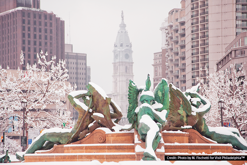 Swann Fountain in the Snow