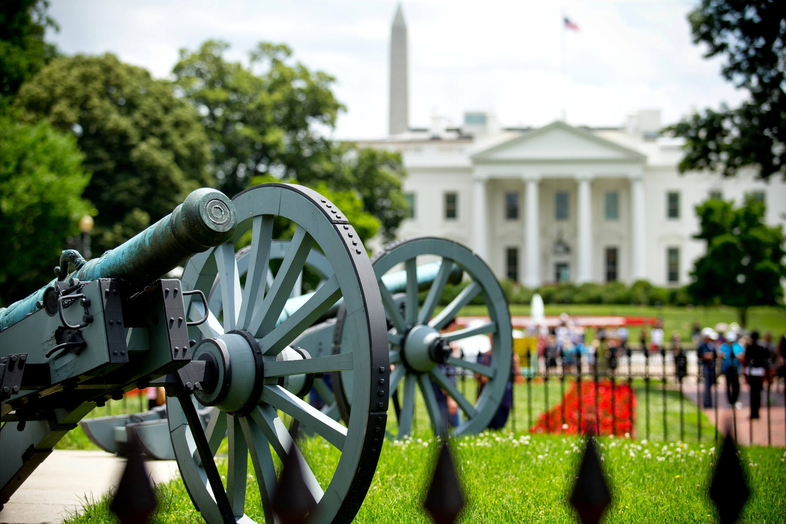 Cannons in the foreground, Washington capital in the background