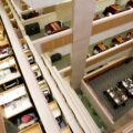 Law library in Klein Hall from the view point of the top floor looking down.