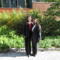 Temple Law students Victoria Faria and Sarah Ismael at the First Open Round.